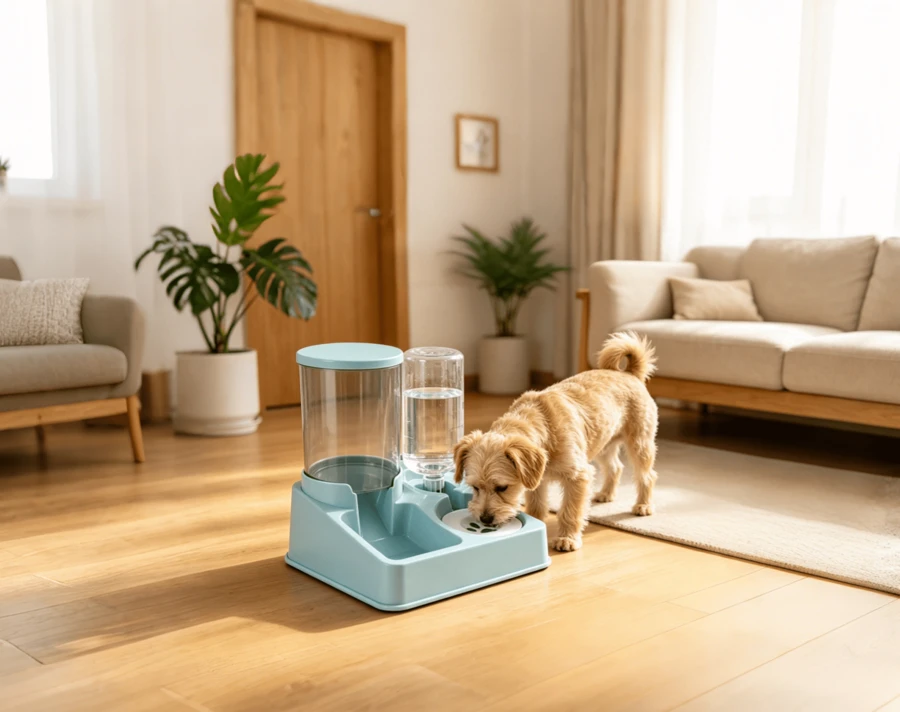 HOMYGO 2-In-1 Pet Water And Food Dispenser, 1.5L + 1L Automatic Feeder And Waterer For Cats And Small Dogs, Spill-Proof Design And Easy To Clean - 1.5L+1L - 查看 1