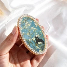 1個金屬冰箱磁鐵，橢圓形復古裝飾磁鐵，黑色貓咪在樹枝上的圖案，手工水鑽裝飾冰箱磁鐵，完美禮物，居家裝飾！ - 均碼 - 查看 8