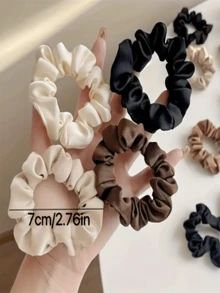 3pcs Random Color Vintage Scrunchies, High Elasticity - Very Suitable For Indoor Home Use, Outdoor Activities, Outings, Travel, And Other Occasions - Multicolor - View 7