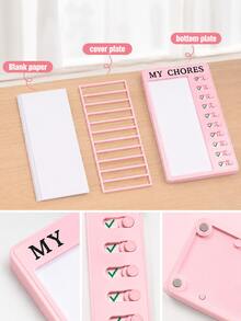 1PC/ To Do List Board With 10 Replaceable Cards, Reusable Checklist Memo Board, Portable Daily Planner, Task Management Reminder Chart, DIY Message Board For Home, Office, School, Travel, Study, Fitness & Habit Tracking - Self-discipline Check-in Device - View 10