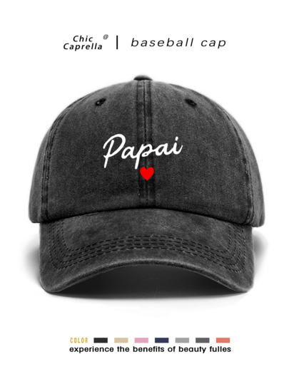 Classic Vintage Y2K Washed "Papai" Original Baseball Cap Trucker Hat, Unisex Hat For Men And Women, Suitable For All Seasons Spring Summer Autumn Winter, Perfect Gift For Valentine's Day, Bachelor Party, Father's Day, Mother's Day, Teacher's Day, Back To School, Halloween, Bride, Student, Teacher, Essential For Women's Summer Travel Beach Seaside, Women's Beach Hat, Bride Wedding Essential, Women's Accessories In Pink, Black Puerto Rican Casual Headwear Women's Trucker Hat