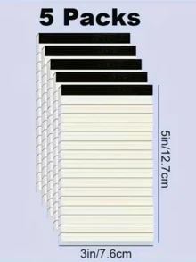 5er Pack Gitter Notizbücher, Schreibblöcke, 3 x 5 Zoll, 30 Blatt pro Buch, perfekt für Schule, Büro, Lernmaterialien, Schulanfang, Premium Lernmaterialien Schulbedarf - horizontale Linie - Übersicht 6