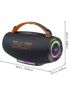 مكبر صوت ZEALOT S167 بقدرة خرج 100 واط، مكبر صوت لاسلكي محمول للخارج، صوت محيطي ثلاثي الأبعاد مع صدى قوي، وقت تشغيل يصل إلى 8 ساعات، يدعم الهواتف المحمولة والأجهزة اللوحية والكمبيوتر والتلفزيونات. وظيفة الاقتران المزدوج، مناسب للسيارات والأنشطة الخارجية والتخييم والشواطئ والتجمعات - مشاهدة 3