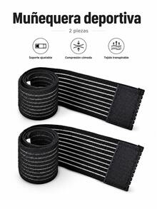 1 par de muñequeras deportivas, muñequeras para el síndrome del túnel carpiano, muñequeras elásticas de polímero transpirable de compresión, muñequeras deportivas elásticas transpirables unisex. - pulsera - Ver 9