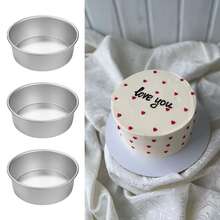 5-Inch Round Cake Mold - Fixed Bottom, Aluminum Non-Stick Baking Pan, Even Heat Distribution, Reusable, Suitable For Baking Chiffon, Mousse Cakes, And Bread. Suitable For Birthdays, Weddings, Parties, And More. - Multicolor - View 8