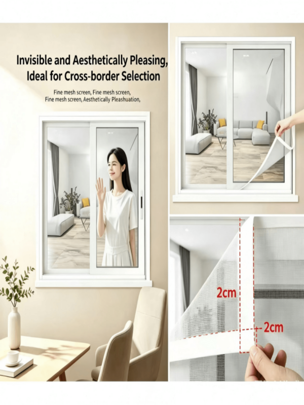Lưới chống côn trùng dán cửa sổ tự dính màu trắng tái sử dụng, không cần khoan lỗ, dễ lắp đặt, ngăn chặn hoàn toàn các loại côn trùng xâm nhập, đảm bảo lưu thông không khí và ánh sáng, phù hợp cho phòng ngủ, ký túc xá, khách sạn, nhà thuê và căn hộ