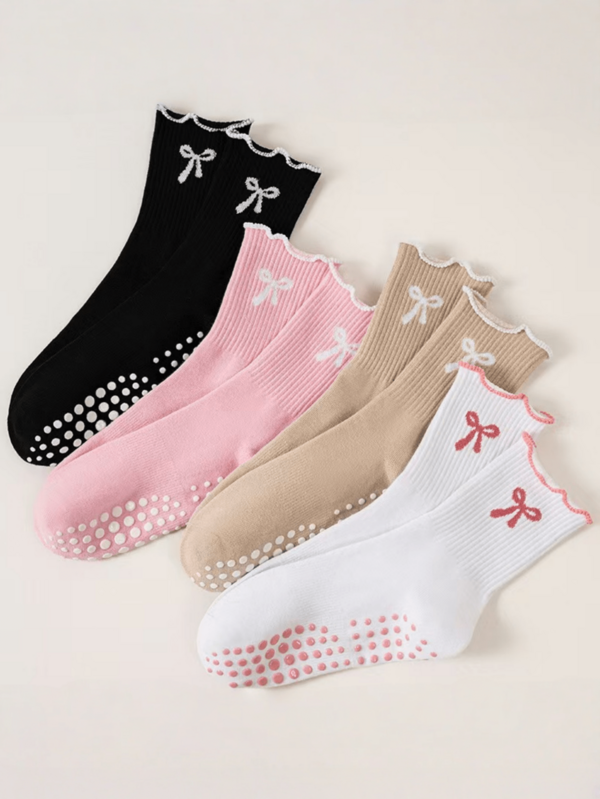 1/3/6 pares de calcetines de yoga para mujeres adultas, especializados para pilates, fitness, running y deportes, con diseño de mariposa, calcetines transpirables y antideslizantes de media pantorrilla