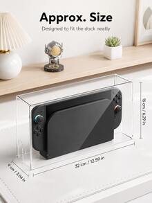 适用于Switch2 (2025)/Switch OLED/Switch NS主机底座的透明亚克力防尘保护盖，一体式未安装桌面收纳展示盖，防尘防溅，侧边开口方便充电线连接，高清透明贴纸装饰，游戏主机底座保护配件，仅包含防尘盖，不包含主机、底座和手柄，Switch第二代游戏配件，可定制DIY图案，边缘光滑 - 彩色 - 查看 9