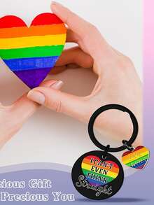 LGBTQ+骄傲月配饰、女同性恋礼物、LGBTQ+钥匙扣、骄傲月必备品、女同性恋周边、彩虹主题礼物 - 彩色 - 查看 8