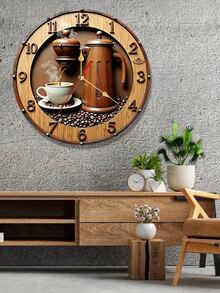 1 máy pha cà phê và xay cà phê tròn, đường kính 10/12 inch, hoạt động êm ái, được thiết kế để sử dụng trên mặt phẳng 2D, kèm theo hạt cà phê rải rác và đồng hồ gỗ treo tường chạy bằng pin thạch anh, sử dụng 1 pin AA (không bao gồm). - Nhiều màu - Xem 7
