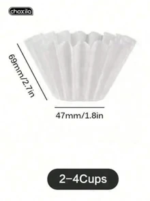 choxila 50片装咖啡滤纸，基础款篮式咖啡滤纸，适用于手冲咖啡壶和1-4杯咖啡机，白色 - 50pcs - 查看 8