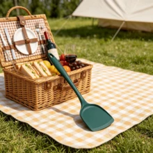Spatule en silicone pour crêpes, compatible avec les poêles anti-adhésives, résistante à la chaleur, ne se décolore pas, anti-brûlure, avec trou de suspension, options multicolores - Multicolore - Voir 4