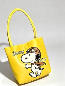 1 chiếc túi tote màu vàng dễ thương họa tiết Snoopy phi công, túi xách thời trang hàng ngày, đi học, du lịch, quà tặng lý tưởng cho thiếu nữ. - Nhiều màu - Xem 10