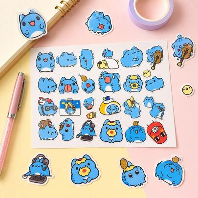 1pc Cute Capoo Stickers, Waterproof Cute Decals For Water Bottle, Phone Case, Laptop & DIY Decoration