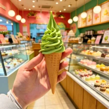 1个逼真冰淇淋甜筒模型，手工制作，栩栩如生，高品质仿真食品玩具，甜品店道具，派对装饰，可爱卡通礼物，PVC材质，草莓、芒果、巧克力、抹茶冰淇淋摄影道具 - 彩色 - 查看 11