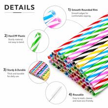 50/100 piezas Pajitas de plástico duro reutilizables y coloridas, con 1 cepillo de limpieza de pajitas, adecuadas para cócteles, batidos, jugos, bebidas calientes, etc., longitud 9.05 pulgadas, diámetro 0.27 pulgadas - Ver 4