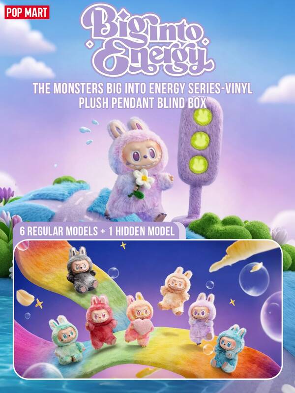 POP MART THE MONSTERS High Energy Ahead Series Vinyl Plush Pendant Blind Box,Cute Labubu Plush Doll Pendant Blind Box,Labubu Daily Backpack Plush Pendant,Labubu Figure Display,Home Decor Ornament,Birthday Christmas Gift,Back To School Gift,Plush Toy