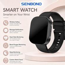 SENBONO Smart Watch For Men & Women With Wireless Calling, Heart Rate & SpO2 Monitor, Multi-Sport Modes, Music & Camera Control, Calculator, DIY Watch Face Smartwatch Compatible With Android & IOS - View 10