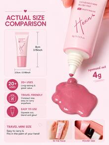 HEXZE 4克旅行装液体腮红、高光、眼影 - 高显色度、持久、3D光泽 - 03 Peach - 查看 3