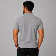 Camisa Polo Caminhão Caminhoneiro Masculino Gola Polo - Cinza Claro - Visão 2