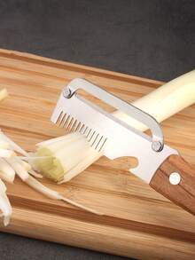 Custom 1/5/10pcs Multi-Functional Stainless Steel Vegetable Peeler With Grater And Bottle Opener, Stainless Steel Kitchen Peeler, Handheld With Wooden Handle, Practical Kitchen Tool, Suitable For Kitchen, Camping, And Travel Use - Multicolor - View 3