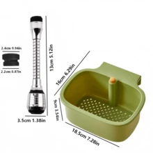 3 Color Kitchen Sink Drain Strainer Basket + Splash Proof Tap Extension Filter Sink Holder Organizer Set For Home Kitchen - S - View 10