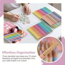 72 Soft Core Macaron Colored Pencils Set,Pastel Colors For Seamless Blending, Shading, And Sketching In Adult Coloring Books - 72種顏色 - 查看 5