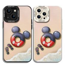 Disney Mickey Mouse Beach Swim Ring Phone Case, Decorated With Sand, Seawater & Flip‑Flop Patterns, Shockproof Protective Cover Compatible With IPhone 17/16/15/14/13/12/11 Pro, Perfect Gift For Family, Friends, Birthdays, Holidays, Boyfriends, Girlfriends & Valentine's Day - trắng - Xem 6