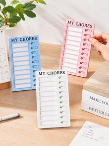 1PC/ To Do List Board With 10 Replaceable Cards, Reusable Checklist Memo Board, Portable Daily Planner, Task Management Reminder Chart, DIY Message Board For Home, Office, School, Travel, Study, Fitness & Habit Tracking - Self-discipline Check-in Device - View 3