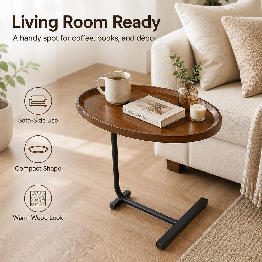 Sofa Side Cabinet, Living Room Home Tea Table, Bedside Table, Balcony Mini Tea Table - Black - View 1
