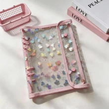 A5 Size Colorful Heart-Shaped Loose-Leaf Binder, Notebook Set, Colorful Cover Double-Snap Design, A5 Size Sticker Book, Expandable Document Bag, Hot Melt Bead Storage Book, Perler Bead Storage Book, Loose-Leaf Sticker Book, A5 Replaceable Inner Pages. Can Be Used As Photo Album, Sticker Book, Savings Book, Nail Art Book, Card Book, Planner, Notebook, Perler Bead Storage Box, Card Storage Box, Transparent Folder, K-POP Idol Storage Box, Document Storage Box, Transparent Sticker Loose-Leaf Binder, Fan Activity Storage Book, Office Supplies And School Supplies. Essential For Back To School Season. - A5 Heart-shaped Double-snap Bind - View 23
