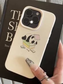 1件 白色書本熊貓極簡風個性化 TPU 防震全包覆手機殼，適用於 Apple 17, 16, 15, 14, 13, 12, 11 Pro Max, Air 系列 - 彩色 - 查看 4