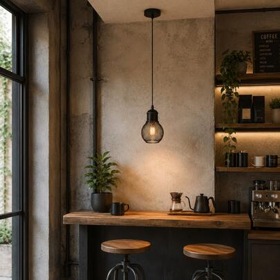 1PC, Vintage Industrial Minimalist Pendant Light, Mesh Pendant Light With Pear-Shaped Lampshade, Adjustable Rope, E27 Socket, Hardwired, Cast Iron Ceiling Light Fixture Suitable For Kitchen Island, Dining Room, Bedroom, Living Room (Bulb Not Included)