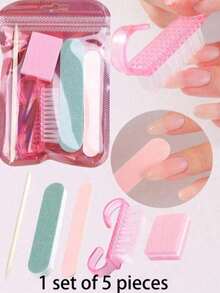 Nail And Foot Care Kit, Mini Nail File And Wooden Nail Stick Set, Double-Sided Nail File, Wooden Nail Push Stick, Nail Cleaning Tools, Nail Stick, Acrylic Nail Art Brush, Suitable For DIY Manicures/Bathroom Decoration - Multiple Styles - View 3