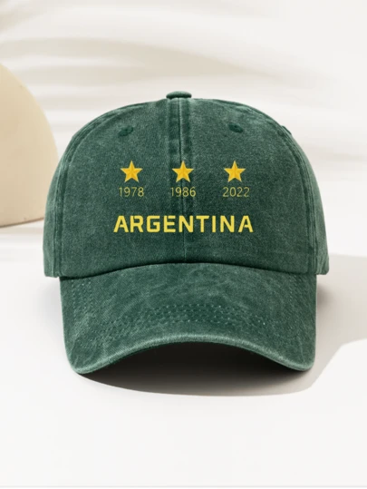 1978 1986 2022 ARGENTINA Printed Washed Baseball Cap, Fashionable Gift For Family And Friends, Suitable For Outdoor Sports, Lightweight And Portable, Ideal For Vacation