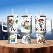 Disney 40oz Tumbler With Handle And Straw, Woody & Buzz Lightyear Stainless Steel Insulated Travel Mug, Cute Reusable Water Cup For Hot/Cold Drinks, Magic Vacation Gift - câu chuyện - Xem 5