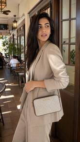 Michael Kors Jet Set Letter Print Women's Shoulder Crossbody Bag - Vanilla 35F8GTTC3B - View 2