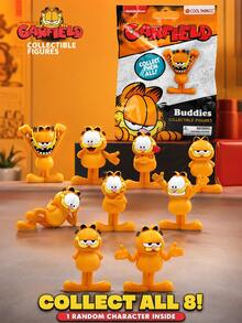 GARFIELD 加菲猫官方授权盲盒3D收藏人偶微缩模型家居装饰可动人偶雕像随机角色套装尼克儿童频道 - 多色*3 - 查看 9