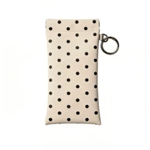 1pc Cute Polka Dot Portable PU Leather Glasses Case, With Snap Button Design, Built-In Glasses Cleaning Cloth And Hanging Ring, Perfect For Carrying Glasses - Multicolor - View 8