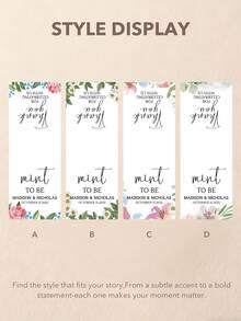 10-60PCs Custom Tic Tac Stickers Flower Labels For Containers, Personalized Mint Candy Wedding Favors, Floral Bridal Shower Party Favor Stickers, Graduation Decorations, Custom Wedding Labels For Mint Favors, Candy Buffet Decor - New2 - View 5