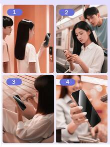 3pcs Privacy Tempered Glass Screen Protector, High Definition Transparent, Anti-Fingerprint, Bubble-Free, Compatible With Phone Cases For IPhone 17, 16, 15, 14, 13, 12, 11 Pro Max, 17e, 16e, XR, XS Max, SE2, SE3, 8, 7, 6 Plus - Black - View 2