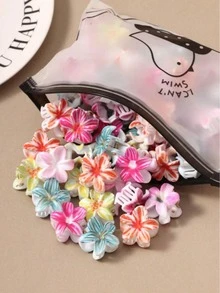 10/20/30pcs Jepit Rambut Kecil Motif Bunga Camellia Tie-Dye Warna Acak, Jepit Poni/Samping Minimalis yang Lucu, Jepit Ekor Kuda, Jepit Rambut Anak Perempuan, Aksesori Rambut Musim Panas, Jepit Rambut Pantai, Cocok untuk Pemakaian Sehari-hari dan Liburan, Jepit Rambut - MultiWarna - View 6