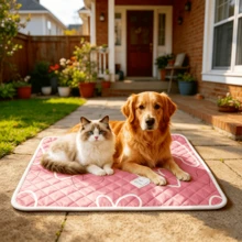 Extra Large Cooling Dog/Cat Bed, Breathable And Moisture-Wicking, Washable Non-Slip Bottom Design To Ensure Pets Enjoy Coolness And Comfort In Summer. Offered In 5 Sizes Suitable For Small, Medium And Large Dogs/Cats, Applicable For All Seasons, And Durable, A Globally Best-Selling Cooling Pet Product For Summer, Spring, Autumn And Winter To Keep Cool And Warm. - Multicolor - View 6
