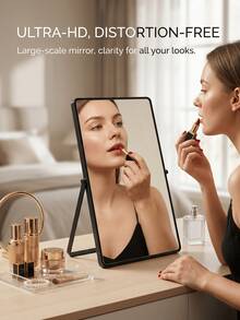1pc High Definition Desktop Makeup Mirror, Distortion-Free Vanity Mirror With Adjustable Metal Stand, Large Size Desktop Makeup Mirror Suitable For Makeup, Skincare And Hairstyle Design, Bedroom, Bathroom, Dormitory And Office Vanity Mirror - Multicolor - View 3