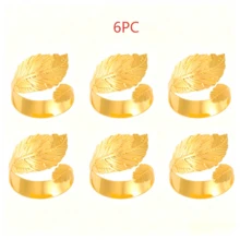Bộ 6/10/20/24 chiếc vòng giữ khăn ăn mạ vàng bằng kim loại, thích hợp cho các bữa ăn tập thể, họp mặt gia đình, tiệc tùng, đám cưới và các dịp ăn uống khác. - Vàng - Xem 10
