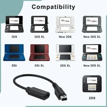1入 Type-C 充電轉接線，精巧 USB-C 轉 3DS 充電線，適用於 Nint*Ndo 3DS/2DS XL/LL、New 3DSXL/3DSLL、2dsxl/2dsll、NDSI 復古遊戲機的可靠電源供應線 - 彩色 - 查看 5