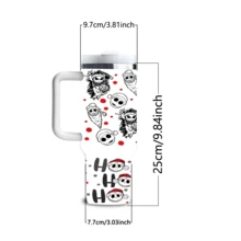 Disney 40 Oz Tumbler With Handle And Straw, Nightmare Before Christmas Jack Skellington Insulated Travel Mug, Double Wall Stainless Steel Vacuum Cup For Hot & Cold Water, Spooky Halloween Christmas Gifts - Nightmare - View 7
