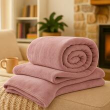 Microfiber Blanket Double And Queen Size Anti-Allergic Soft Extra Soft Flannel - Baby Pink - View 1