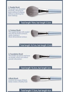 14pcs Portable Multi-Functional Makeup Brush Set, Suitable For Beginners, Makeup Brushes, Brush Set, Makeup Brush Set, Complete Makeup Kit, Makeup Brush Set, Full Makeup Tool Kit, Brush Set, Makeup Brush Set, Professional Makeup Brushes, Complete Makeup Kit - Silver - View 5