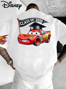 T-shirt à manches courtes Disney Lightning McQueen n° 95, imprimé recto verso, motif rétro Cars, détails classiques drapeau à damier et flammes sur les manches, design inspiré de la course automobile. Ce t-shirt blanc à col rond et coupe ample est confectionné en coton 100 % doux et respirant. Idéal pour les fans de Disney, les passionnés de course automobile et les étudiants, il se porte au quotidien, à l'école, lors d'activités de plein air ou de soirées à thème. Cette collection de t-shirts reprend les éléments emblématiques de Disney Cars, le célèbre numéro 95 et les lignes rétro des voitures de course, alliant style urbain américain et design cartoon. Elle est très appréciée des adolescents et des familles. - Blanc - Voir 3